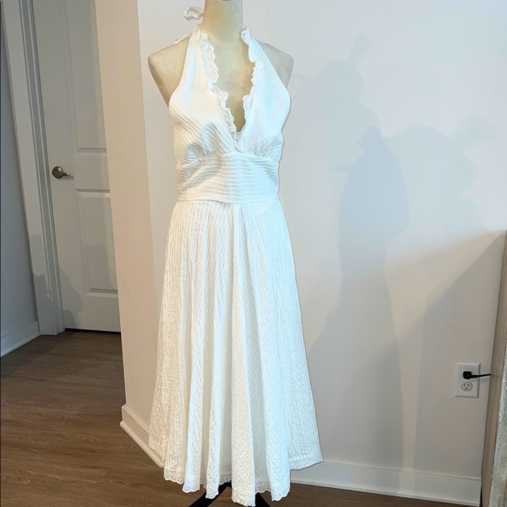 Elegant White Halter Dress